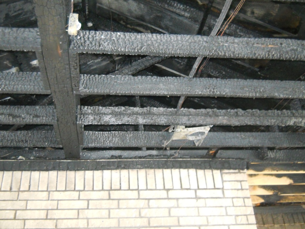 Fire Damage to the rafters
