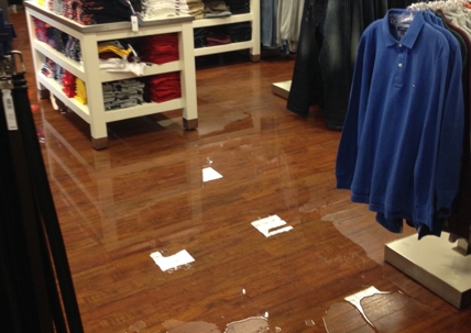 Flooded retail store